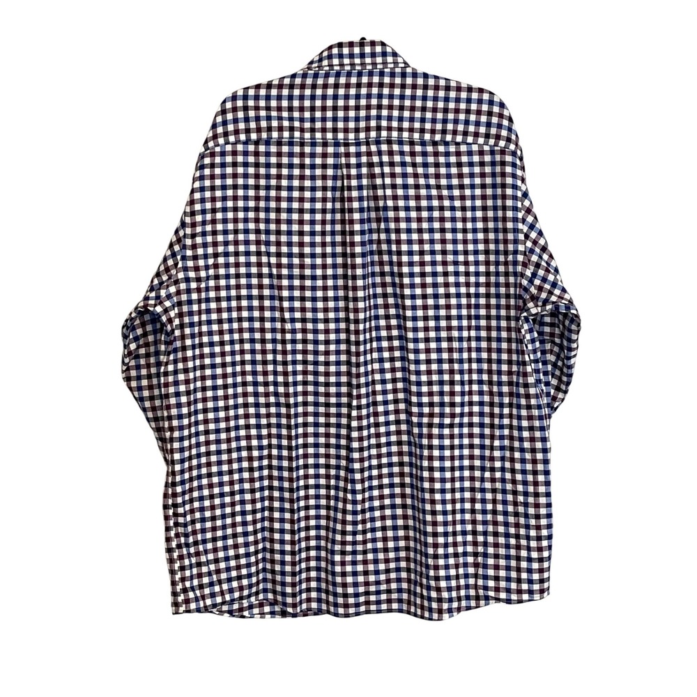 Jos A Bank Travelers Collection Mens XL Purple Blue Gingham Shirt Long Sleeve‎ - Picture 2 of 6